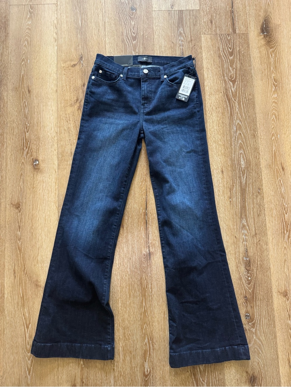 7 For All Mankind Dark Indigo Wide-Leg Jeans
